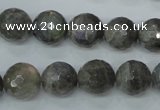 CLB514 15.5 inches 12mm faceted round labradorite gemstone beads