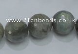 CLB52 15.5 inches 16mm faceted round labradorite gemstone beads