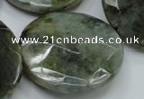 CLB53 15.5 inches 30mm faceted flat round labradorite gemstone beads