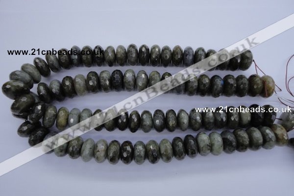 CLB57 15.5 inches 9*18mm faceted rondelle labradorite beads