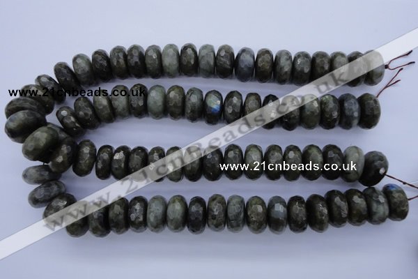 CLB58 15.5 inches 10*20mm faceted rondelle labradorite beads