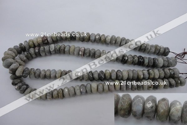 CLB59 15.5 inches 6*12mm faceted rondelle labradorite beads wholesale