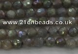 CLB610 15.5 inches 4mm faceted round AB-color labradorite beads