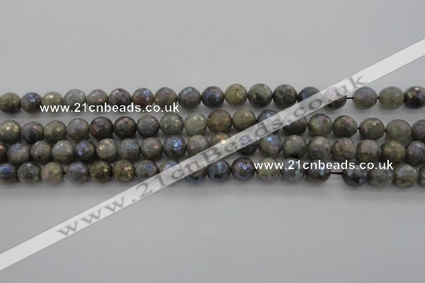 CLB613 15.5 inches 10mm faceted round AB-color labradorite beads