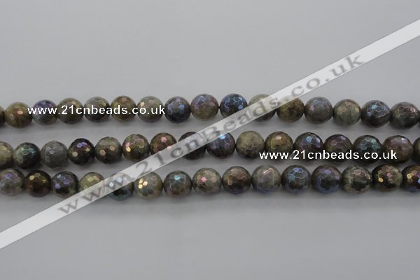 CLB614 15.5 inches 12mm faceted round AB-color labradorite beads