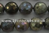 CLB615 15.5 inches 14mm faceted round AB-color labradorite beads