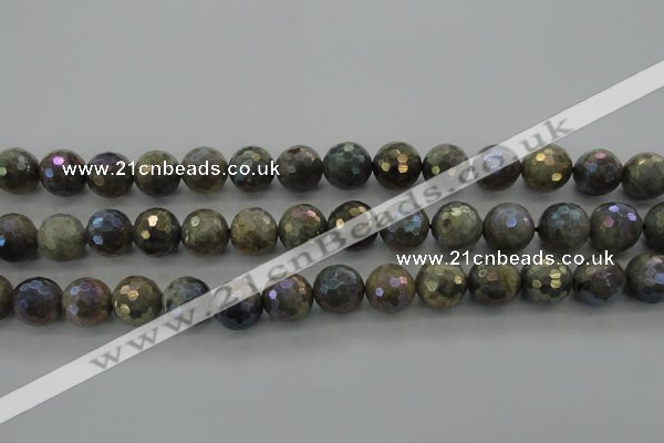 CLB615 15.5 inches 14mm faceted round AB-color labradorite beads