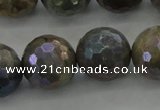 CLB617 15.5 inches 18mm faceted round AB-color labradorite beads