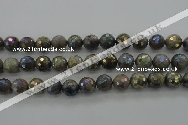 CLB617 15.5 inches 18mm faceted round AB-color labradorite beads