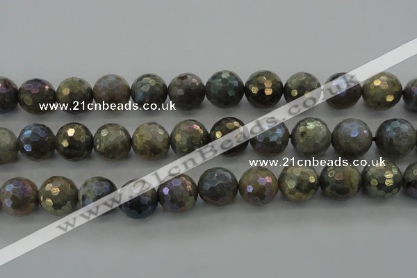 CLB618 15.5 inches 20mm faceted round AB-color labradorite beads