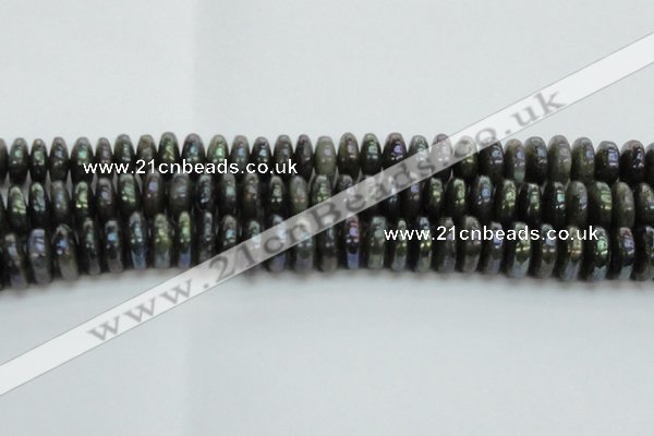 CLB621 15.5 inches 6*14mm rondelle AB-color labradorite beads