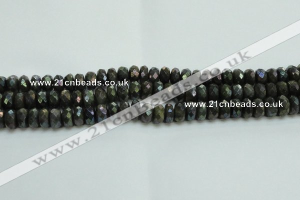 CLB625 15.5 inches 7*12mm faceted rondelle AB-color labradorite beads