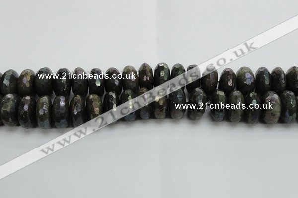 CLB626 15.5 inches 10*20mm faceted rondelle AB-color labradorite beads