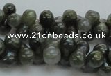 CLB631 15.5 inches 6*12mm bone AB-color labradorite beads