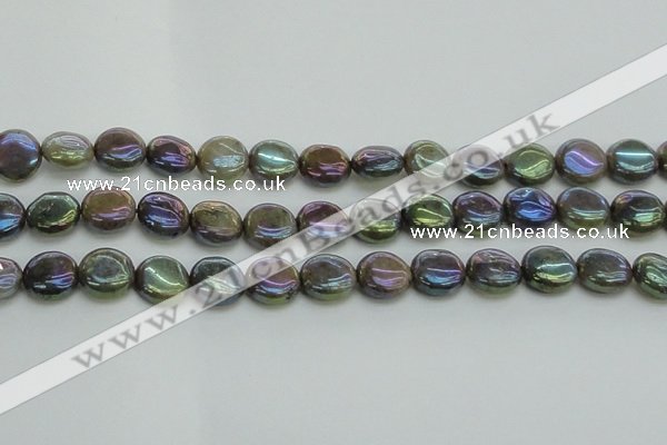 CLB635 15.5 inches 10mm flat round AB-color labradorite beads