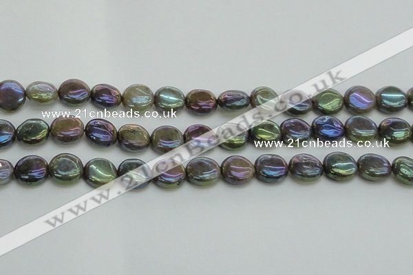 CLB635 15.5 inches 10mm flat round AB-color labradorite beads