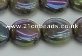 CLB637 15.5 inches 14mm flat round AB-color labradorite beads