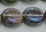 CLB639 15.5 inches 18mm flat round AB-color labradorite beads