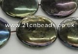 CLB641 15.5 inches 25mm flat round AB-color labradorite beads