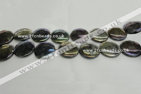 CLB641 15.5 inches 25mm flat round AB-color labradorite beads