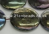 CLB643 15.5 inches 35mm flat round AB-color labradorite beads