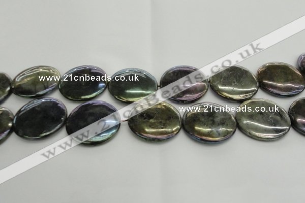 CLB643 15.5 inches 35mm flat round AB-color labradorite beads
