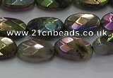 CLB658 15.5 inches 10*14mm faceted oval AB-color labradorite beads