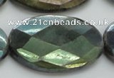 CLB665 15.5 inches 30*40mm faceted oval AB-color labradorite beads