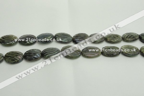 CLB668 15.5 inches 18*25mm carved oval AB-color labradorite beads