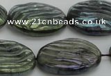 CLB669 15.5 inches 22*30mm carved oval AB-color labradorite beads