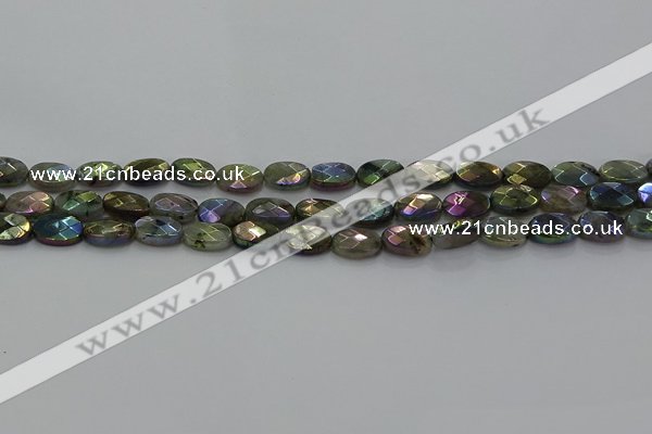 CLB673 15.5 inches 8*10mm faceted oval AB-color labradorite beads