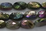 CLB674 15.5 inches 8*12mm faceted oval AB-color labradorite beads