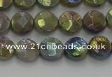 CLB676 15.5 inches 8mm faceted coin AB-color labradorite beads