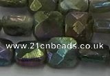 CLB687 15.5 inches 12mm faceted square AB-color labradorite beads