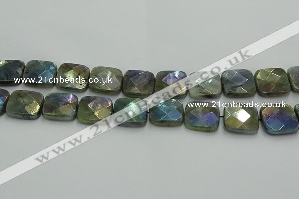 CLB690 15.5 inches 20mm faceted square AB-color labradorite beads