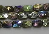 CLB694 15.5 inches 6*8mm faceted rectangle AB-color labradorite beads