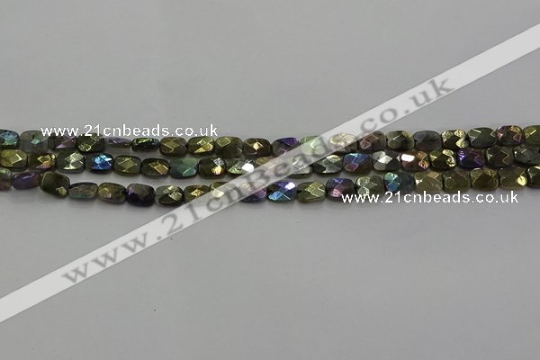 CLB694 15.5 inches 6*8mm faceted rectangle AB-color labradorite beads