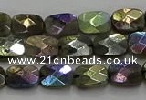 CLB695 15.5 inches 8*10mm faceted rectangle AB-color labradorite beads