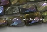 CLB697 15.5 inches 12*16mm faceted rectangle AB-color labradorite beads