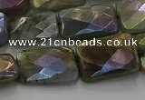 CLB698 15.5 inches 13*18mm faceted rectangle AB-color labradorite beads