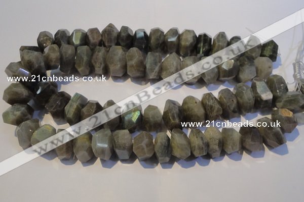 CLB701 15.5 inches 12*22mm - 14*24mm faceted nuggets labradorite beads