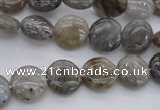 CLB734 15.5 inches 8mm flat round labradorite gemstone beads