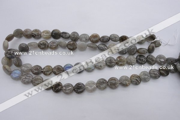 CLB735 15.5 inches 10mm flat round labradorite gemstone beads