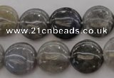 CLB736 15.5 inches 16mm flat round labradorite gemstone beads