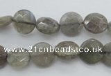 CLB741 15.5 inches 8mm faceted coin labradorite gemstone beads