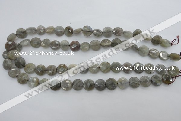 CLB741 15.5 inches 8mm faceted coin labradorite gemstone beads