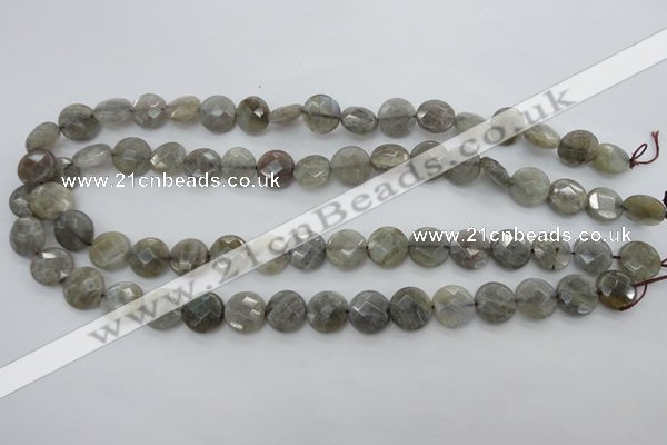 CLB742 15.5 inches 10mm faceted coin labradorite gemstone beads