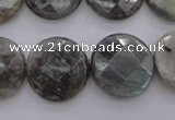 CLB745 15.5 inches 18mm faceted coin labradorite gemstone beads