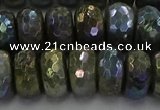 CLB760 15.5 inches 8*14mm faceted rondelle AB-color labradorite beads