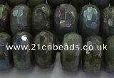 CLB761 15.5 inches 9*16mm faceted rondelle AB-color labradorite beads